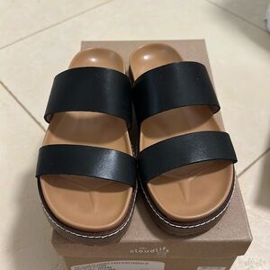 Madewell Charlie Double Strap Sandal in True Black